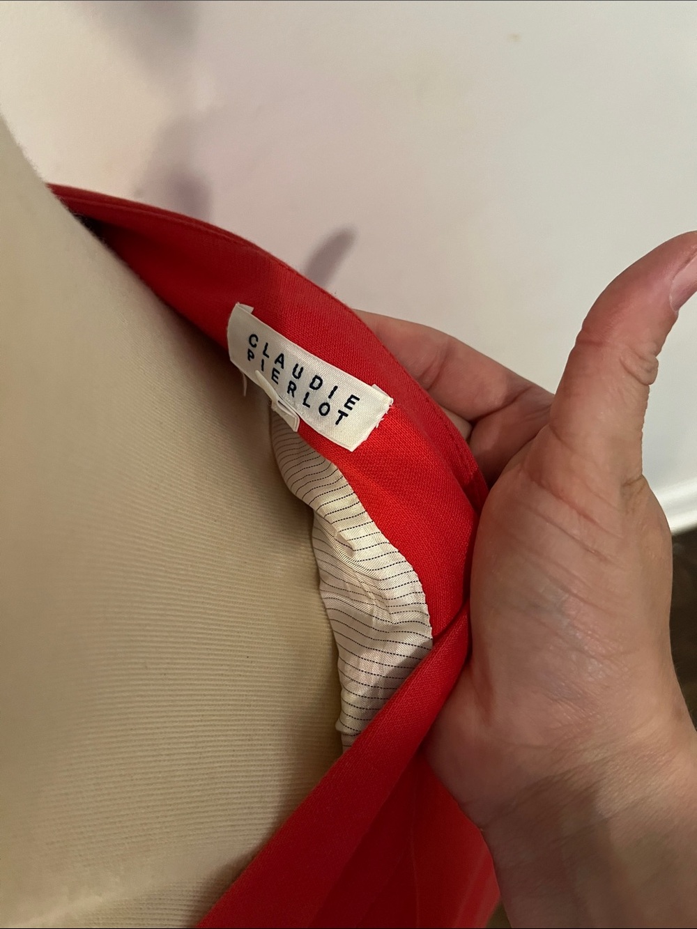 Red Front-Pleat Mini Skirt - Picture 2 of 5